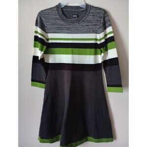JH 3/4 Sleeve Sweater Dress Stripe Design Size Medium
